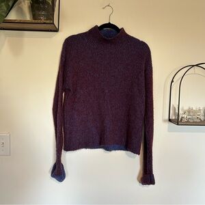 Frnch Paris Wool Alpaca Blend Ribbed High Neck Sweater Size Medium